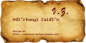 Várkonyi Zalán névjegykártya